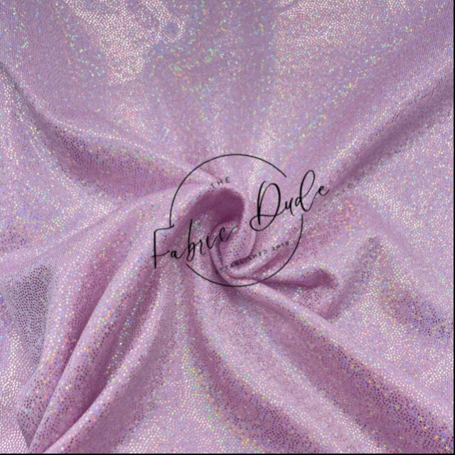 Black Rainbow Holographic/Shiny Nylon Spandex Mix Stretchy Fabric