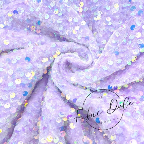 Lilac Velvet Iridescent Sequin Fabric perfect for bow making, headwraps, top knots, turbans, baby girl girl mom baby shower gift