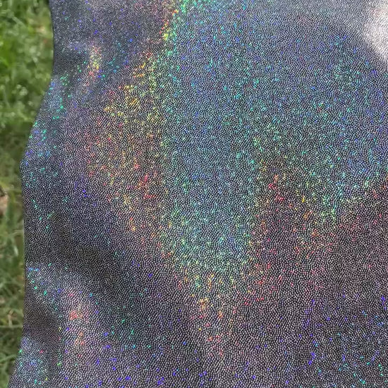 Black Rainbow Holographic/Shiny Nylon Spandex Mix Stretchy Fabric | Bow making, DIY, Crafts, Clothing Waterproof Fabric | TheFabricDude |
