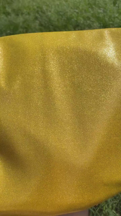 Yellow Holographic/Shiny Nylon Spandex Mix Stretchy Fabric | Bow making, DIY, Crafts, Clothing Waterproof Fabric | TheFabricDude |