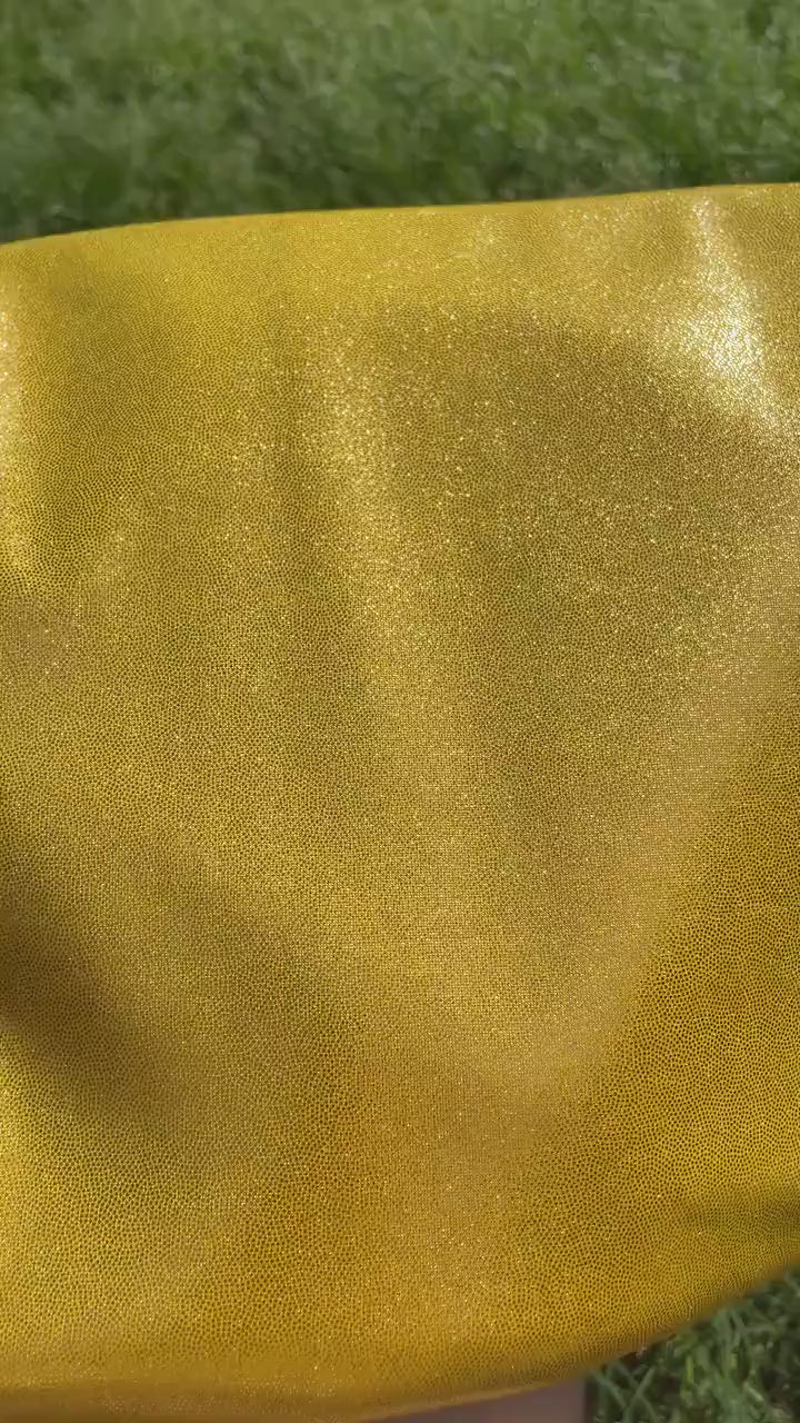 Yellow Holographic/Shiny Nylon Spandex Mix Stretchy Fabric