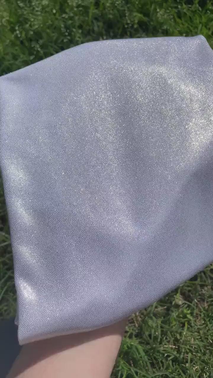 White Silver Holographic/Shiny Nylon Spandex Mix Stretchy Fabric