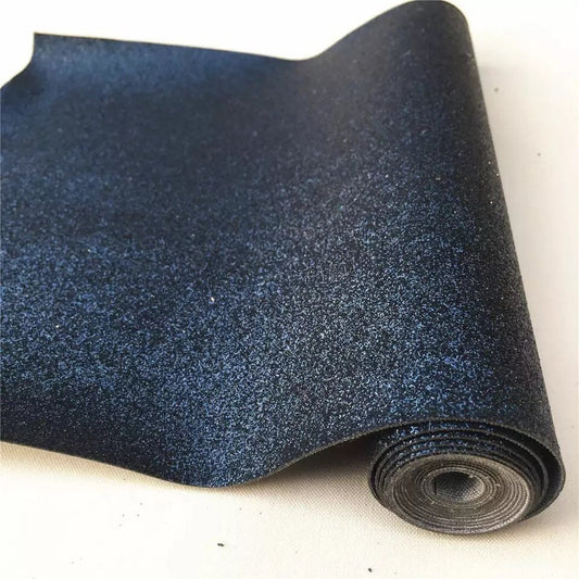 Navy blue fine Glitter faux leather sheets great for baby bows, ear rings, girl bows, accessories, colorful, shiny TheFabricDude