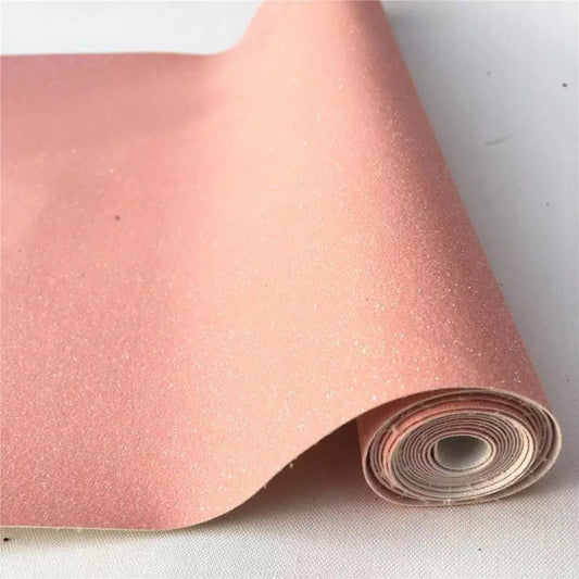 Peach fine Glitter faux leather sheets great for baby bows, ear rings, girl bows, accessories, colorful, shiny TheFabricDude