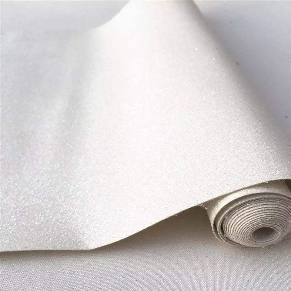 White fine Glitter faux leather sheets great for bows, ear rings, accessories, colorful, shiny TheFabricDude