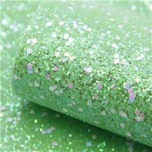 Green Chunky Glitter with shapes faux leather sheets great for baby bows, ear rings, girl bows, accessories, colorful, shiny TheFabricDude