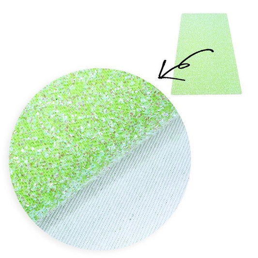 Short Green Tinsel fine Glitter faux leather sheets great for baby bows, ear rings, girl bows, accessories, colorful, shiny TheFabricDude