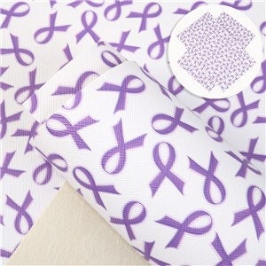 Purple ribbon awareness ribbon faux leather sheets great for bows and earrings TheFabricDude