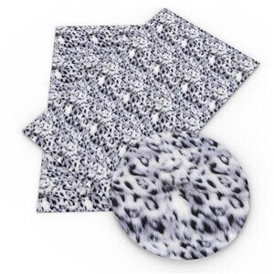 Snow Leopard print faux leather sheets great for bows and earrings TheFabricDude