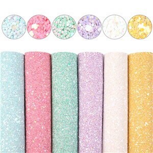 Chunky Glitter A5 size (mini) sheets, great for bows, ear rings, accessories, colorful, shiny TheFabricDude