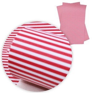 Red striped faux leather sheets great for bows and earrings TheFabricDude