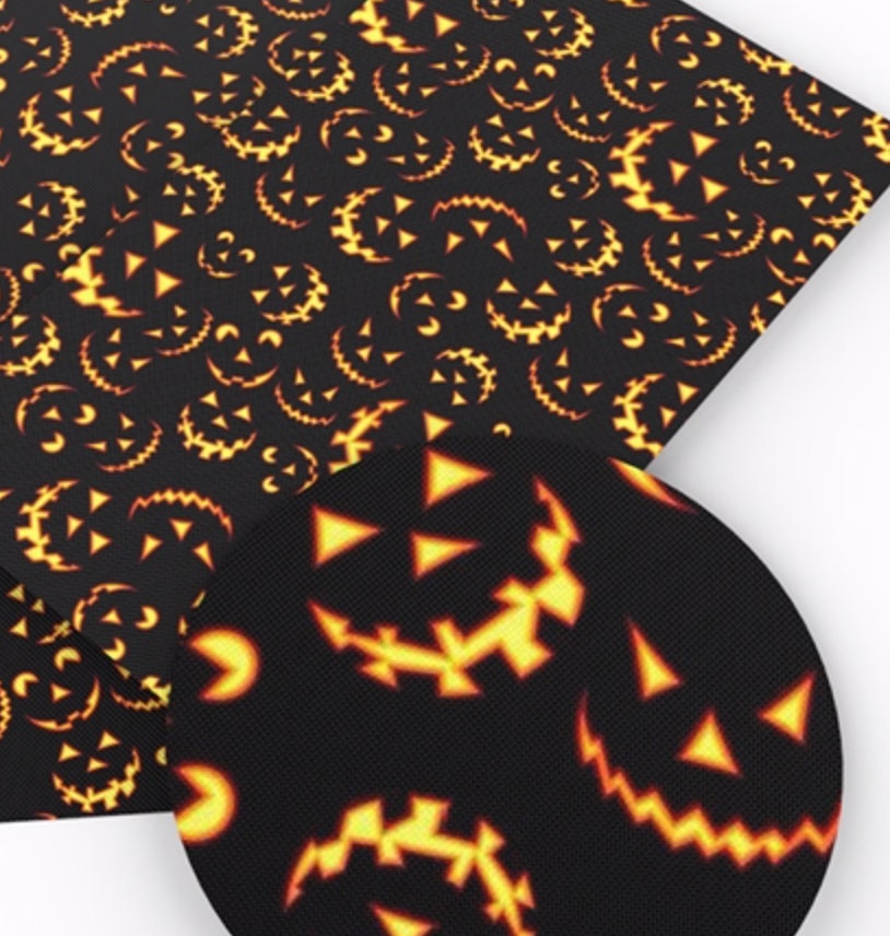 Jack O'lantern faux leather sheets, great for bows, earrings, keychains and more TheFabricDude