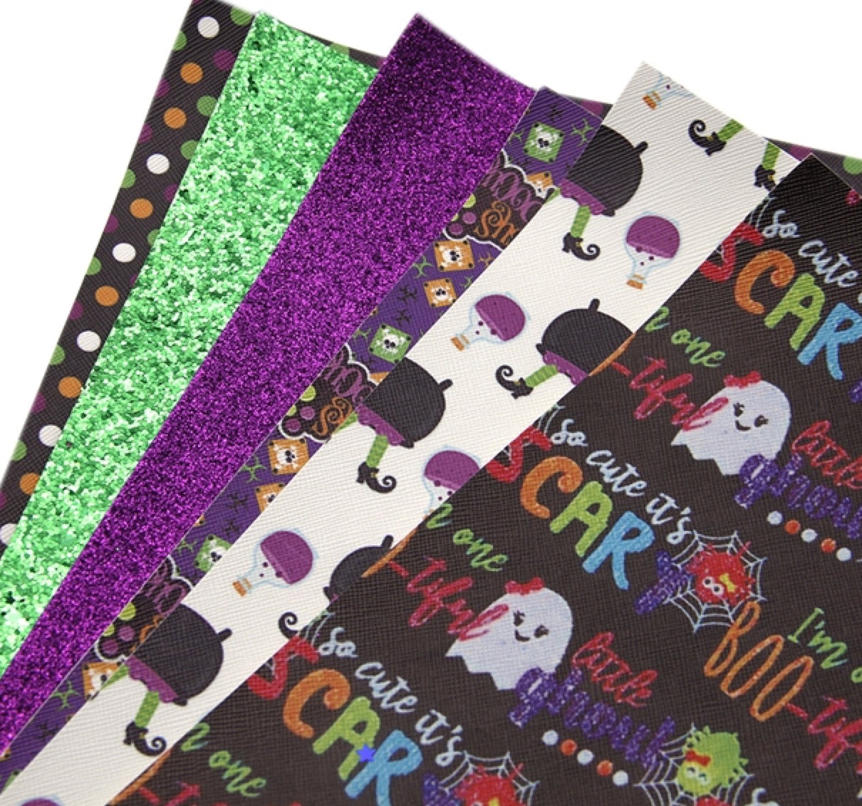 Halloween Pack faux leather sheets great for bows and earrings TheFabricDude
