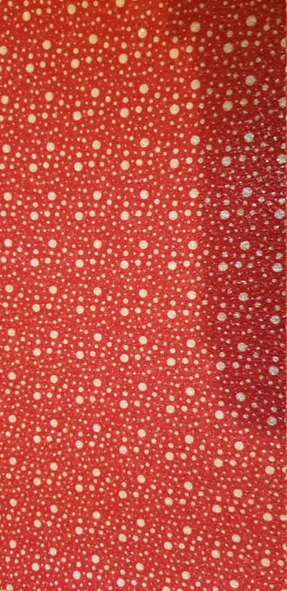 RED POLKA-DOT Chunky Glitter with shapes faux leather sheets great for baby bows, ear rings, girl bows, accessories, colorful, shiny