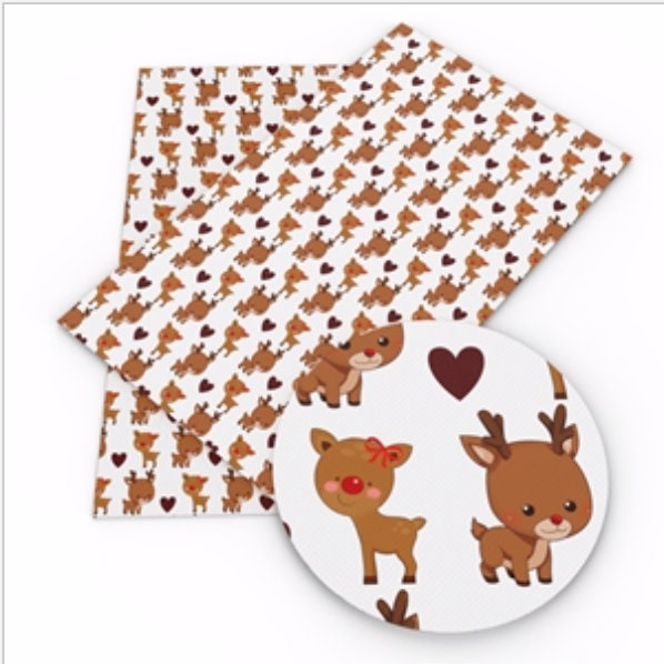 REINDEER LOVE faux leather sheets great for bows, jewelry, wallets, keychains and more TheFabricDude