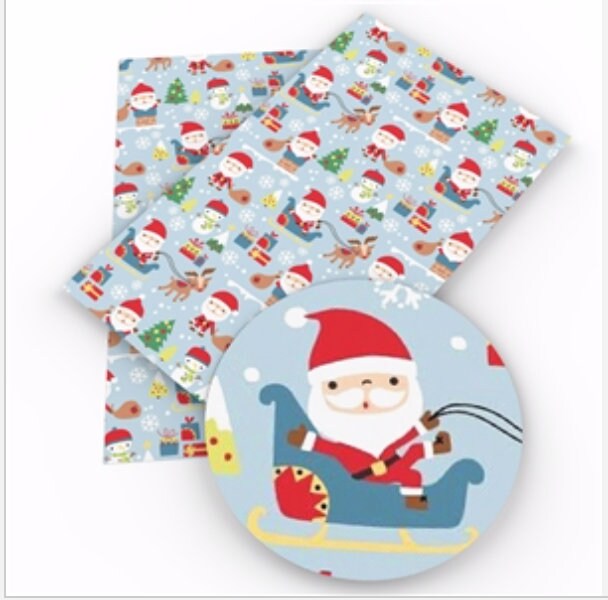 SANTA AT WORK faux leather sheets great for bows, jewelry, wallets, keychains and more TheFabricDude