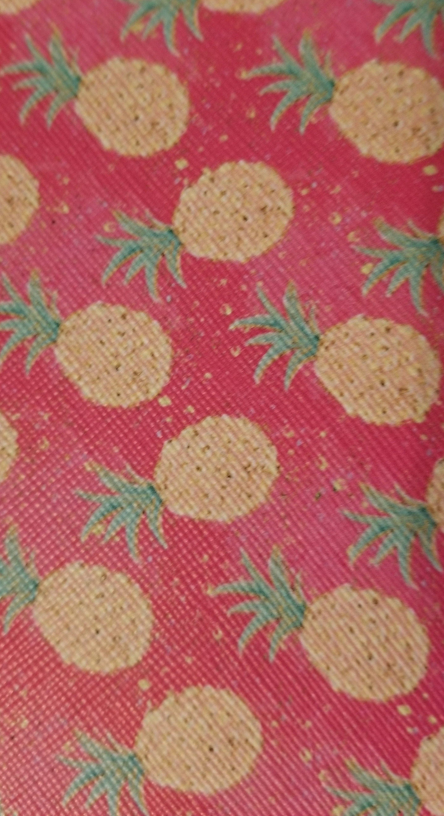 Pineapple on Pink faux leather sheets great for bows and earrings TheFabricDude