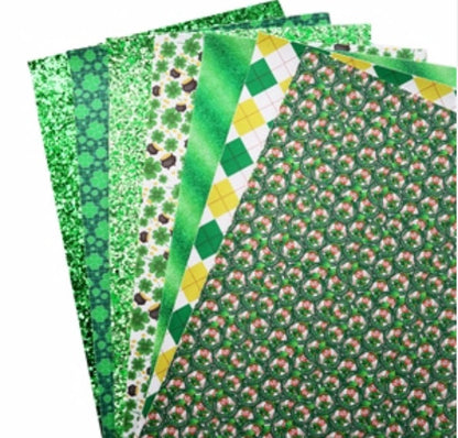 St. Patrick's Day Pack faux leather sheets great for bows and earrings TheFabricDude