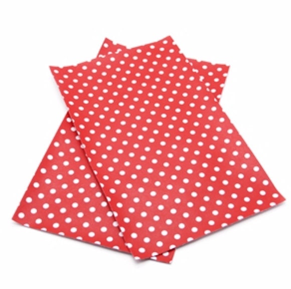 Red polka dot faux leather sheets great for bows and earrings TheFabricDude