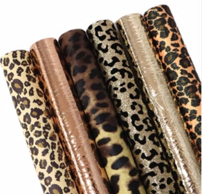 Leopard Print Pack faux leather sheets great for bows and earrings TheFabricDude