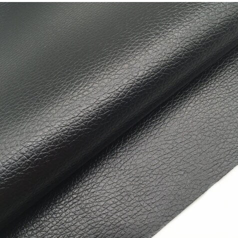 Gloss Black Litchi Faux Leather sheets in solid colors great for baby bows, ear rings, girl bows, accessories TheFabricDude