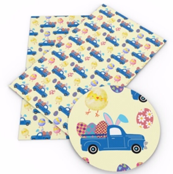 Easter truck faux leather sheets great for bows and earrings TheFabricDude