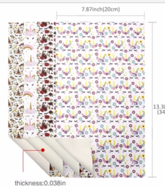 Unicorn Print Pack faux leather sheets great for bows and earrings TheFabricDude