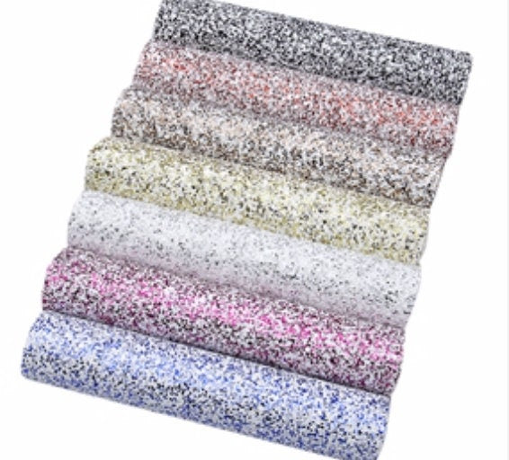 Chunky Glitter  pack faux leather sheets great for bows and earrings TheFabricDude
