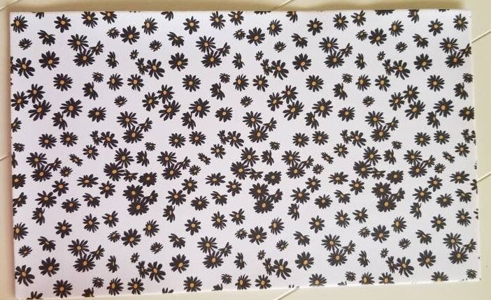 Daisy print smooth faux leather sheets great for bows and earrings TheFabricDude