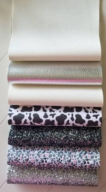 Cow Print Pack faux leather sheets great for bows and earrings TheFabricDude