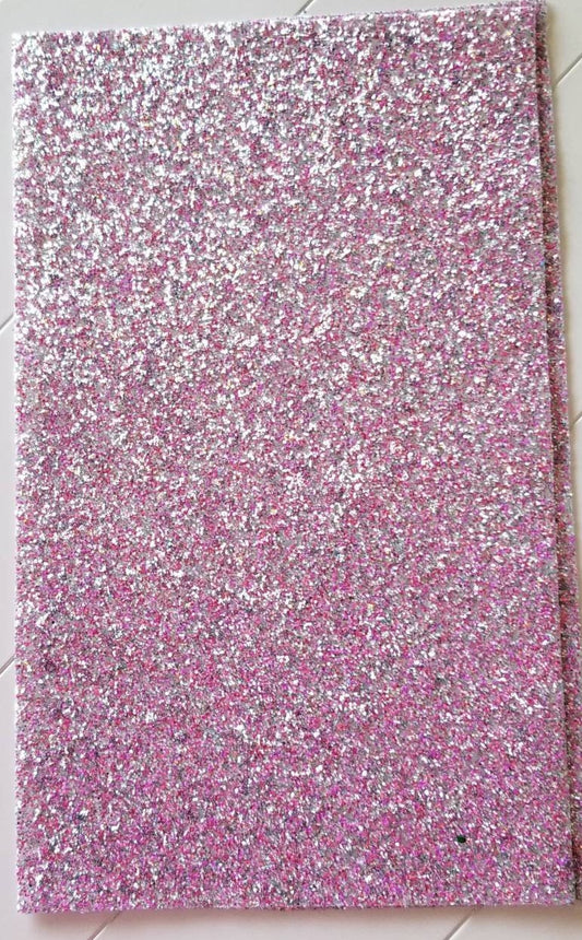 Pink Chunky Glitter faux leather sheets and rolls, great for bows, ear rings, accessories, colorful, shiny TheFabricDude