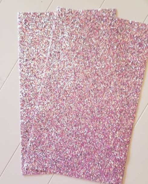 Pink Chunky Glitter faux leather sheets and rolls, great for bows, ear rings, accessories, colorful, shiny TheFabricDude