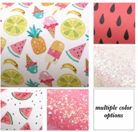 Watermelon pack faux leather sheets great for bows and earrings TheFabricDude