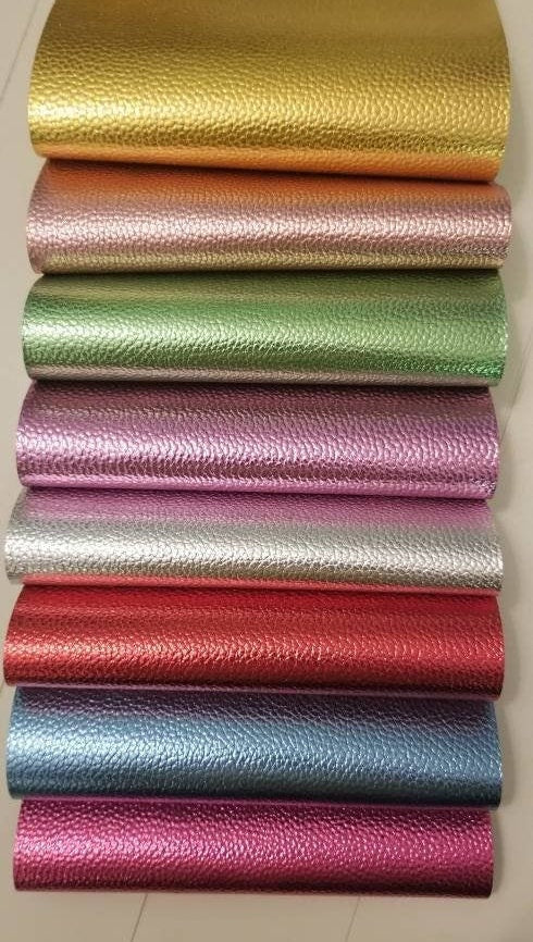 Metallic Litchi faux leather sheets great for bows and earrings TheFabricDude