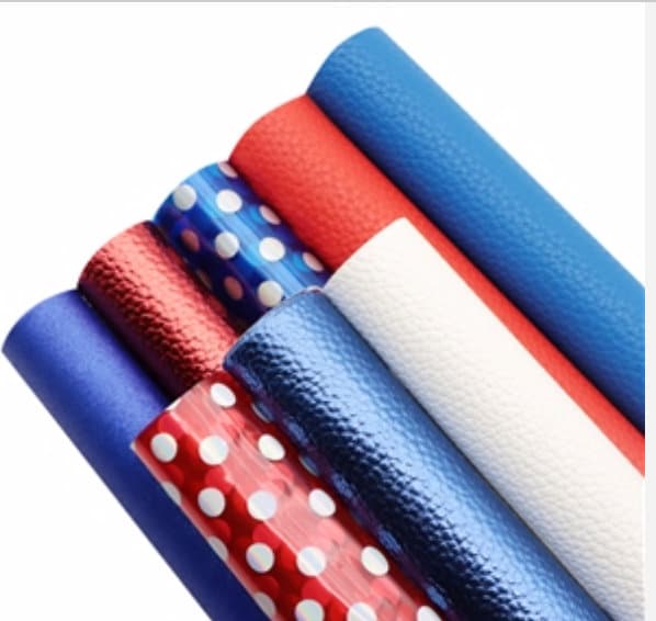 Red, White and Blue pack faux leather sheets great for bows and earrings TheFabricDude