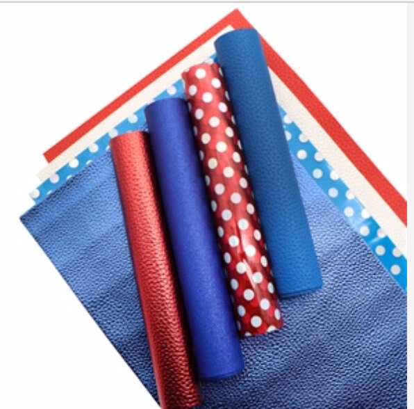 Red, White and Blue pack faux leather sheets great for bows and earrings TheFabricDude