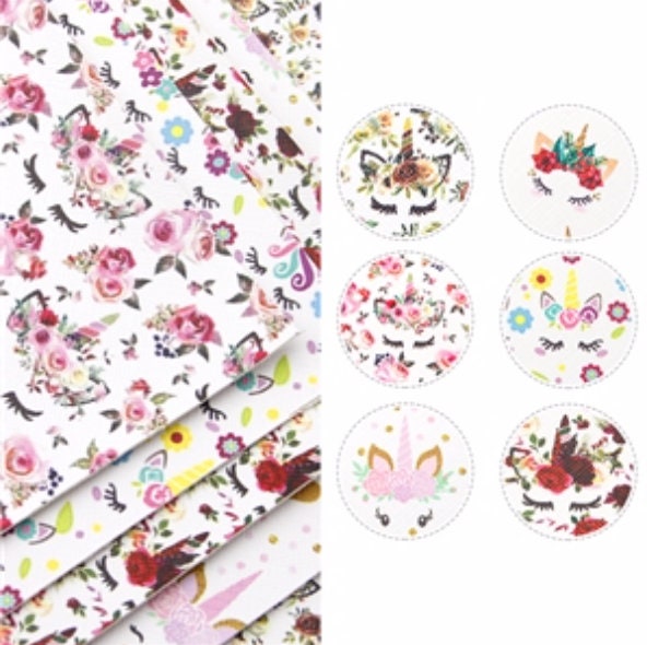 Unicorn Print Pack faux leather sheets great for bows and earrings TheFabricDude