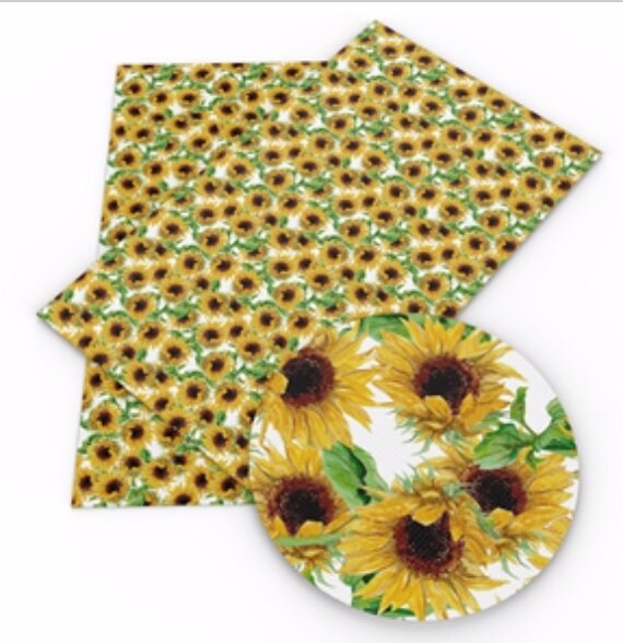 Sunflower faux leather sheets great for bows and earrings TheFabricDude