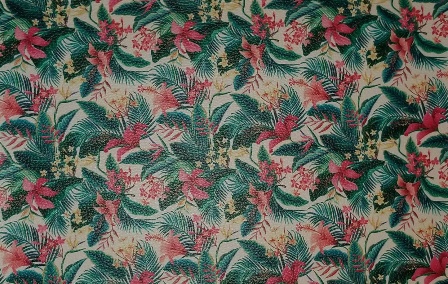 Tropical Foliage Litchi Faux Leather sheets  great for crafts TheFabricDude