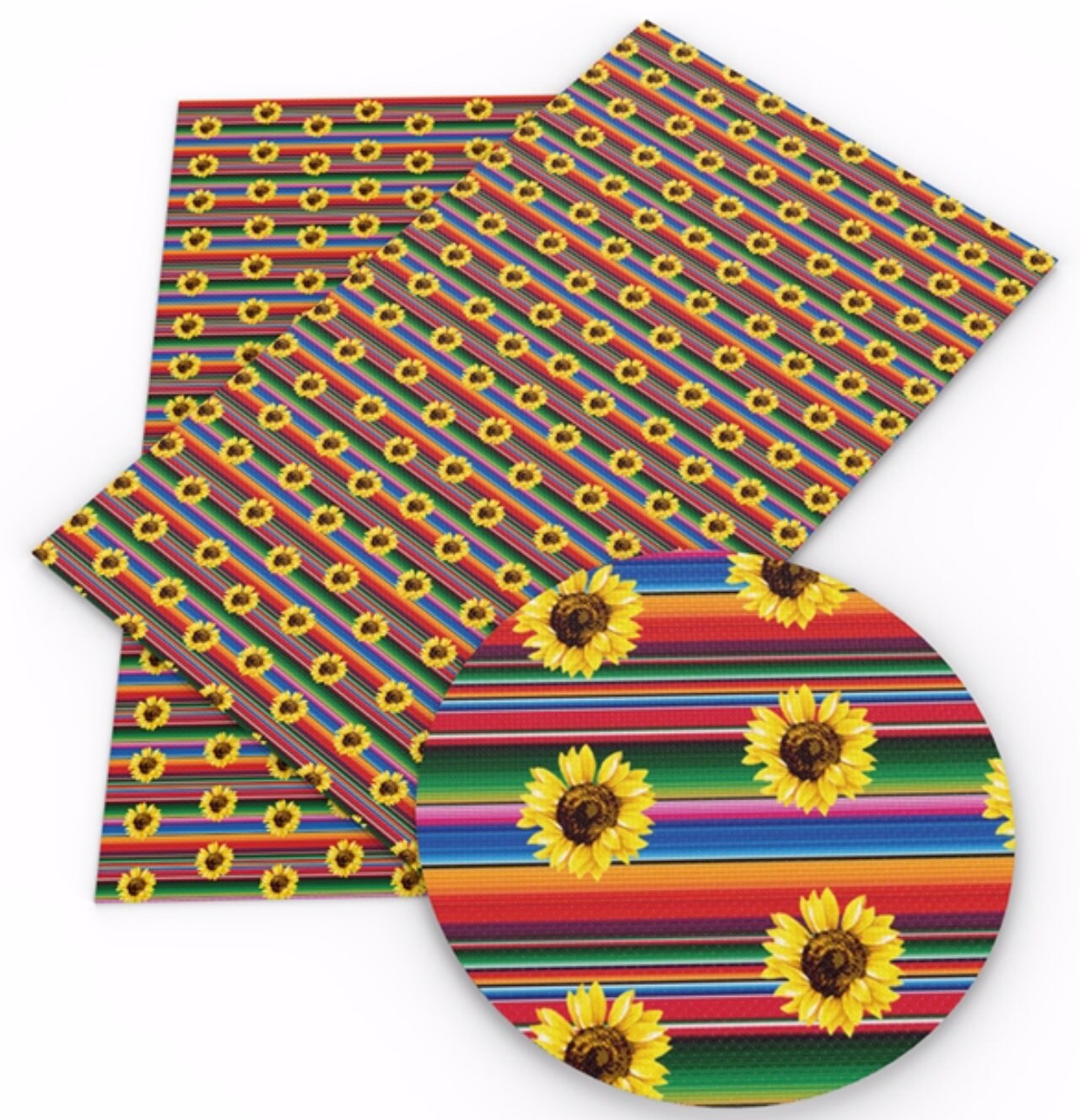 Sunflower Serape faux leather sheets great for bows and earrings TheFabricDude