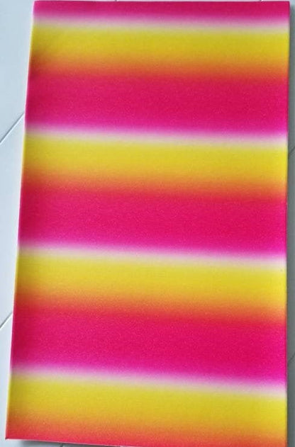 Fine Flash Glitter Pink/Yellow Gradient faux leather sheets great for bows and earrings TheFabricDude