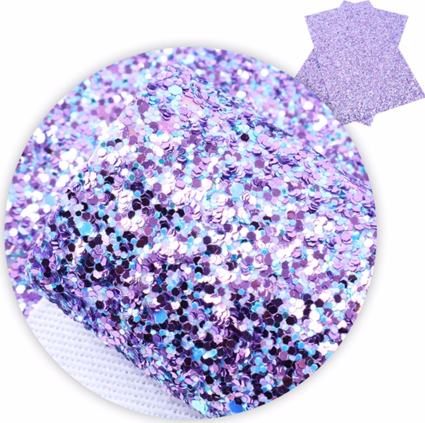 Purple and Blue Chunky Glitter faux leather sheets great for baby bows, ear rings, girl bows, accessories, colorful, shiny TheFabricDude