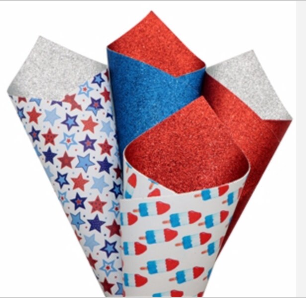 Patriotic Double-Sided faux leather sheets great for bows and earrings TheFabricDude