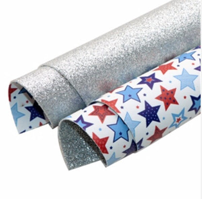 Patriotic Double-Sided faux leather sheets great for bows and earrings TheFabricDude