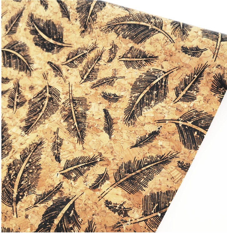 FEATHER CORK-Thin Cork Sheet, Natural cork sheet with mesh backing, great for wallets,  cell phone cases TheFabricDude