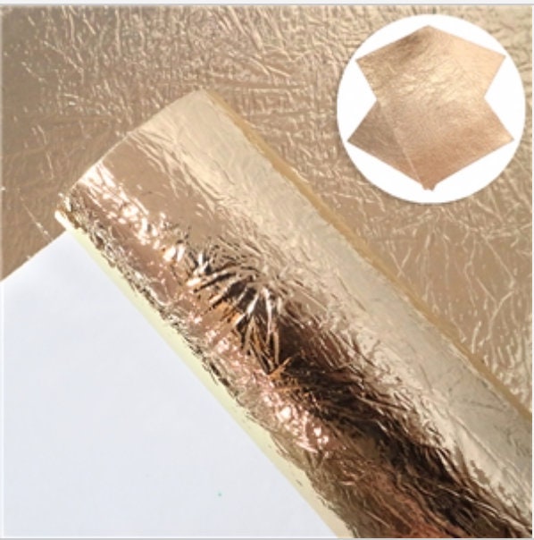 Gold Metal Explosion Crack faux leather rolls great for handbags, bows, accessories, colorful, shiny TheFabricDude