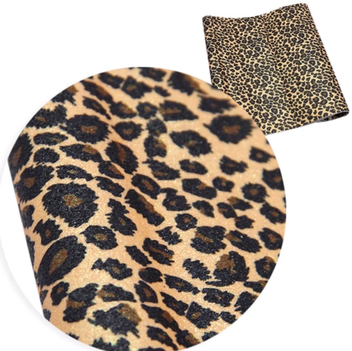 Leopard Glitter faux leather sheets great for bows and earrings TheFabricDude