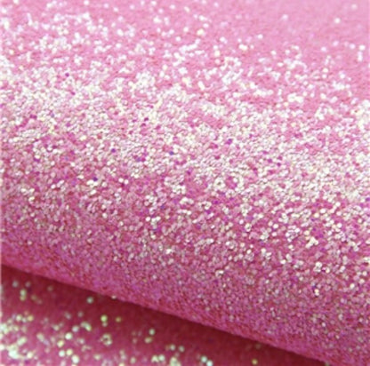 Bubble Gum Pink Chunky Glitter faux leather sheets and rolls, great for bows, ear rings, accessories, colorful, shiny TheFabricDude