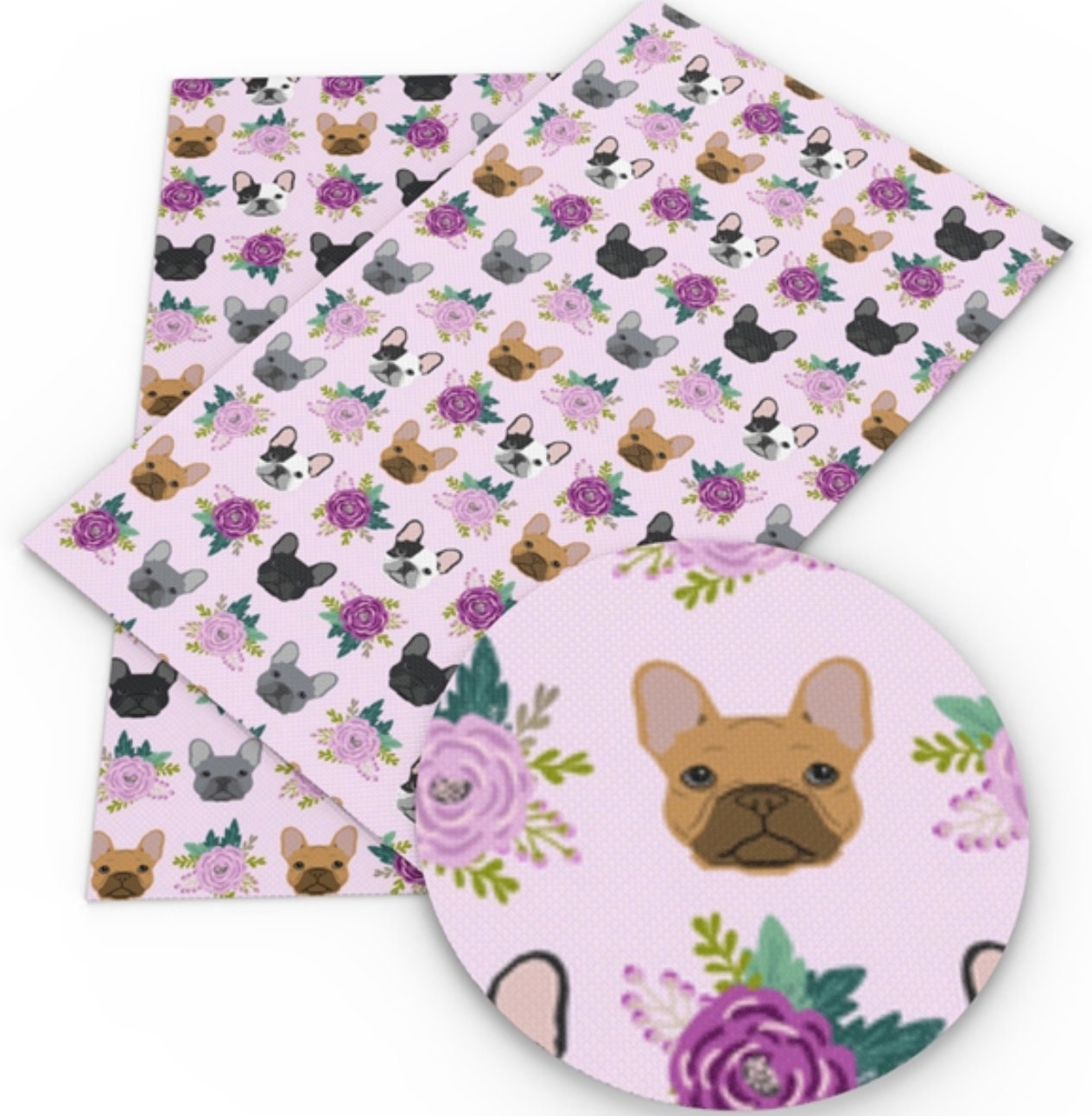 Dog Print Series faux leather sheets great for bows and earrings TheFabricDude