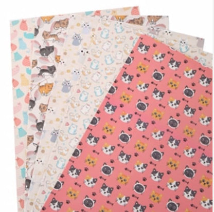 Cat Print Series faux leather sheets great for bows and earrings TheFabricDude
